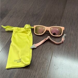Coco Baby Pink Sunglasses with Strap for Infant Baby Young Toddler